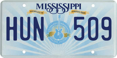 MS license plate HUN509