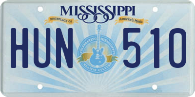 MS license plate HUN510