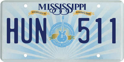 MS license plate HUN511