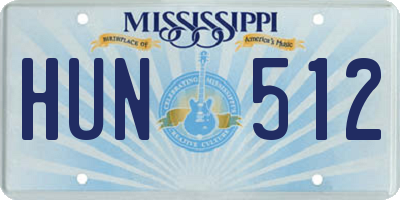 MS license plate HUN512