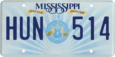 MS license plate HUN514