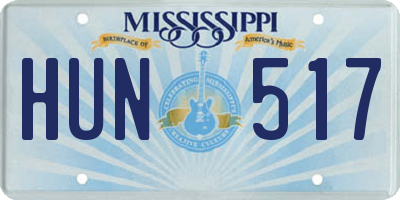 MS license plate HUN517