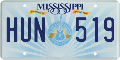 MS license plate HUN519