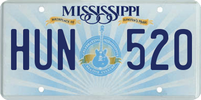 MS license plate HUN520