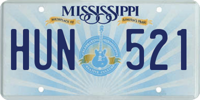 MS license plate HUN521