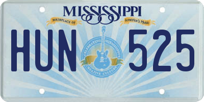 MS license plate HUN525