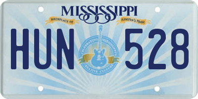MS license plate HUN528