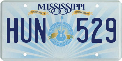 MS license plate HUN529