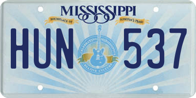 MS license plate HUN537