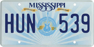 MS license plate HUN539