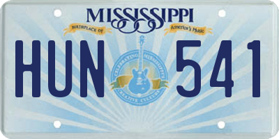 MS license plate HUN541