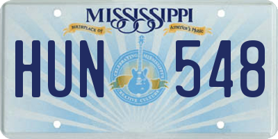 MS license plate HUN548