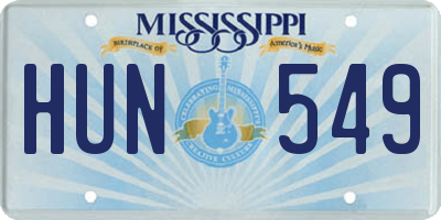 MS license plate HUN549