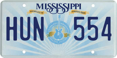 MS license plate HUN554