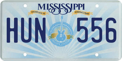 MS license plate HUN556