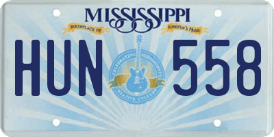 MS license plate HUN558