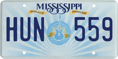 MS license plate HUN559