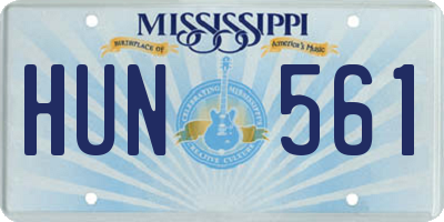 MS license plate HUN561