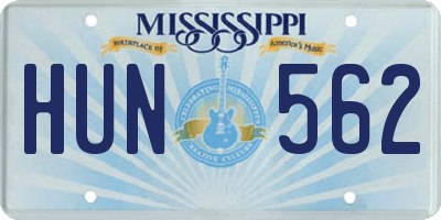 MS license plate HUN562