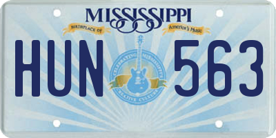 MS license plate HUN563
