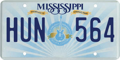 MS license plate HUN564