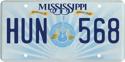 MS license plate HUN568