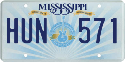 MS license plate HUN571