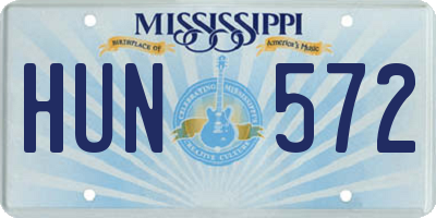MS license plate HUN572