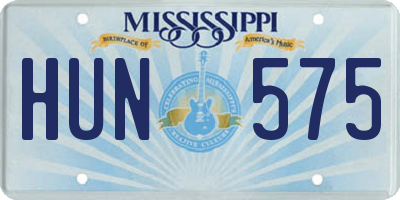 MS license plate HUN575