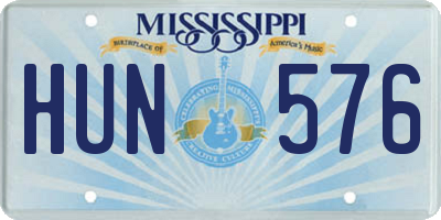 MS license plate HUN576
