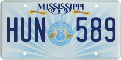 MS license plate HUN589