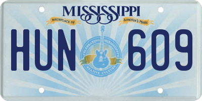 MS license plate HUN609