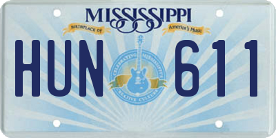 MS license plate HUN611