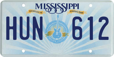 MS license plate HUN612