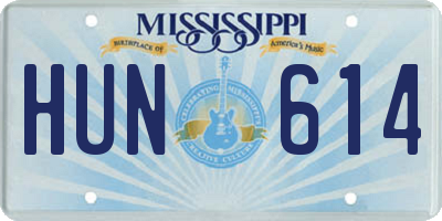 MS license plate HUN614