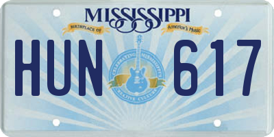 MS license plate HUN617