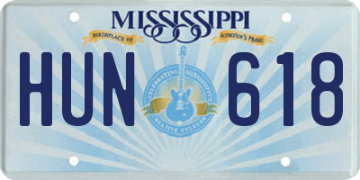 MS license plate HUN618