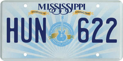 MS license plate HUN622