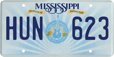 MS license plate HUN623