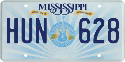 MS license plate HUN628