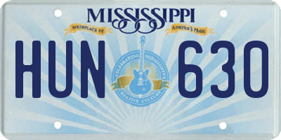MS license plate HUN630