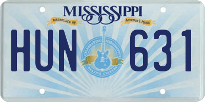 MS license plate HUN631