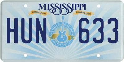 MS license plate HUN633