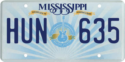 MS license plate HUN635