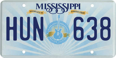 MS license plate HUN638