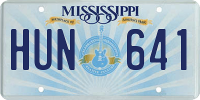 MS license plate HUN641