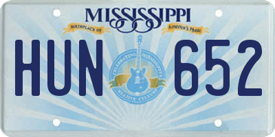 MS license plate HUN652