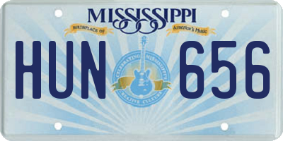 MS license plate HUN656