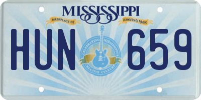 MS license plate HUN659