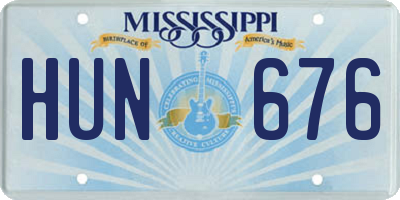 MS license plate HUN676